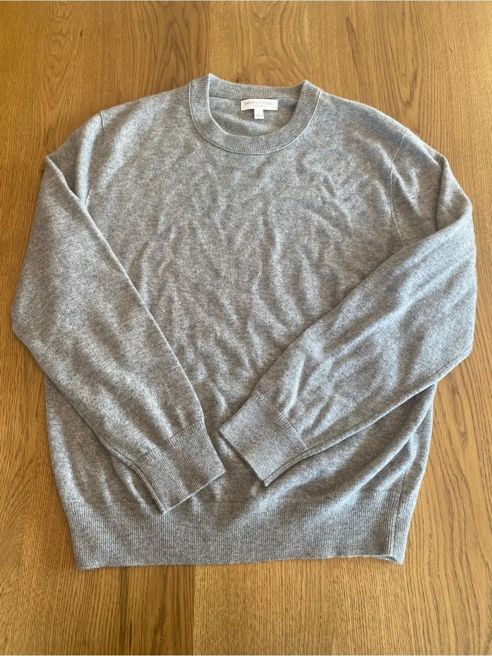 Banana Republic 100% Cashmere Men's Crewneck Sweater in Light Gray Large